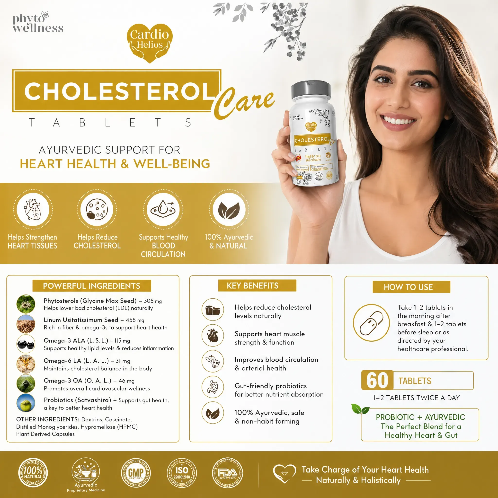 Probiotic Cholesterol Care 60 Tablets (HS00600)